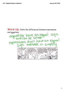 Algebraic Expressions