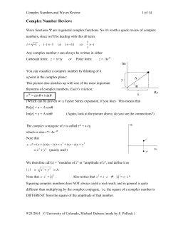 Complex numbers and waves review