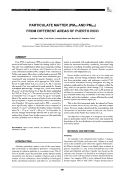 particulate matter (pm10 and pm2.5) from different areas of puerto rico