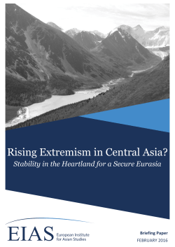 Rising Extremism in Central Asia? - The European Institute for Asian