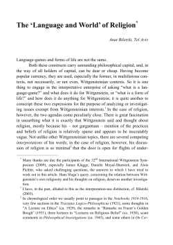 The `Language and World` of Religion