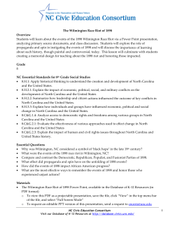 The Wilmington Race Riot of 1898 - Database of K