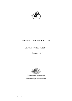 Junior Sport Policy - Water Polo Australia