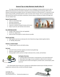 General Tips to Help Maintain Health After 55