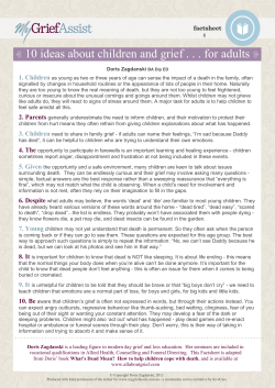 10 ideas about children and grief . . . for adults