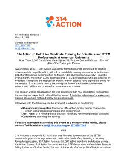 314 Action to Hold Live Candidate Training for Scientists and STEM