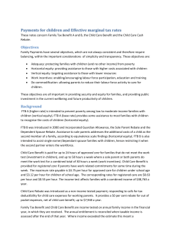 Payments for children and Effective marginal tax rates