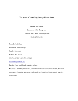 The place of modeling in cognitive science