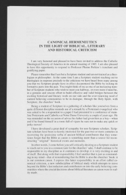 canonical hermeneutics in the light of biblical