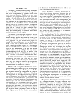 INTRODUCTION The Gita is a doctrine of universal truth. Its