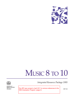 Music 8 to 10 - Province of British Columbia