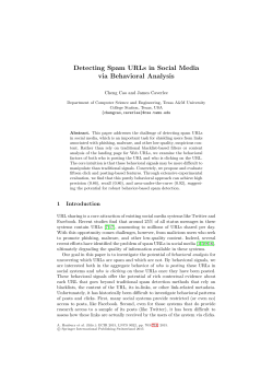 Detecting Spam URLs in Social Media via Behavioral Analysis