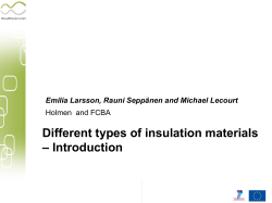 Different types of insulation materials&ndash; Introduction