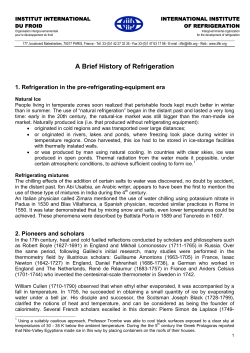 A Brief History Of Refrigeration - IIR