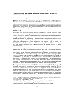 chronology of the danish bronze age based on 14c dating of