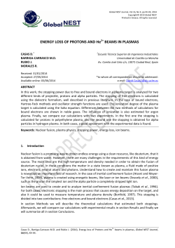 ENERGY LOSS OF PROTONS AND He BEAMS IN PLASMAS