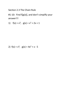 Section 2.3 The Chain Rule #1-10: Find f[g(x)], and don`t