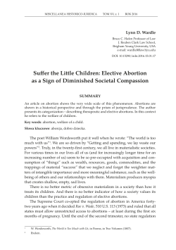 Suffer the Little Children: Elective Abortion as a