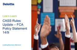 CASS Rules Update – FCA Policy Statement 14/9