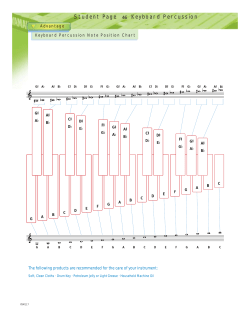 Advantage Keyboard Percussion Note Position Chart