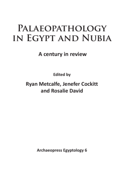 Palaeopathology in Egypt and Nubia