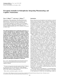 Perceptual Anomalies in Schizophrenia