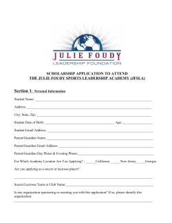 2017 scholarship application - Julie Foudy Sports Leadership