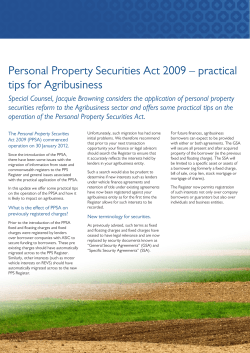 Personal Property Securities Act 2009 &ndash; practical