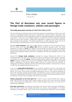 Press release The Port of Barcelona sets new record figures in