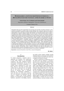 Demographics and consumer ethnocentrism in a developing country