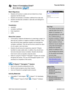 Does A Correlation Exist? - TI Education
