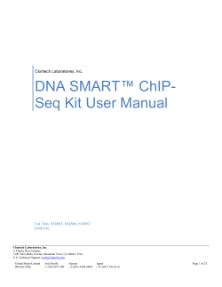 DNA SMART&trade; ChIP-Seq Kit User Manual