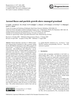 Aerosol fluxes and particle growth above