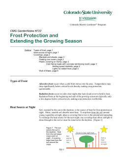 Frost Protection and Extending the Growing Season
