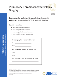 Pulmonary Thromboendarterectomy Surgery: information for