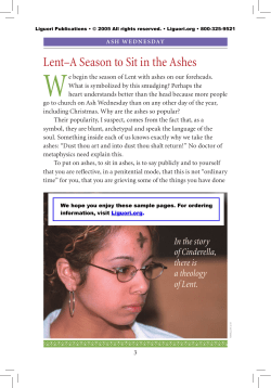 Lent&ndash;A Season to Sit in the Ashes
