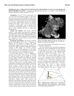 PETROLOGY OF A VERY-LOW TITANIUM BASALT (OR PICRITE