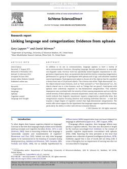 Linking language and categorization: Evidence from