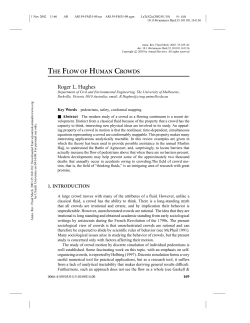 the flow of human crowds - Department of Information and