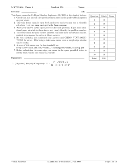 Exam 1 - Math User Home Pages
