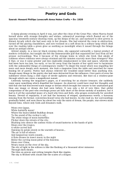 Poetry and Gods - Magyar HP Lovecraft Port&aacute;l