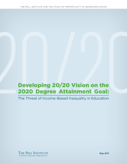 (2011). Developing 20/20 Vision on the 2020 Degree Attainment Goal