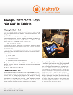 Giorgio Ristorante Says `Oh Oui` to Tablets