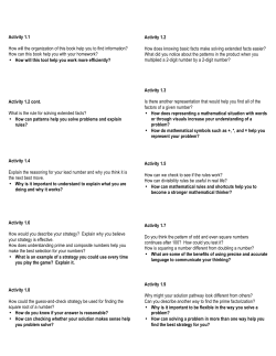 Activity 1.1 How will the organization of this book help you to find