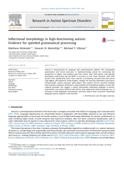 Inflectional morphology in high-functioning autism