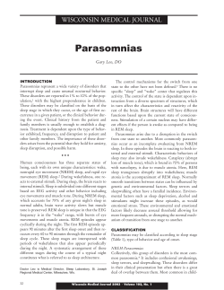 Parasomnias - Wisconsin Medical Society
