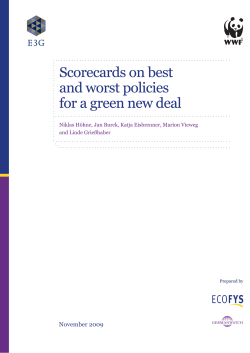 Study "Scorecards on best and worst policies for a Green New Deal"