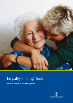 Empathy and high tech - Interim results of the LEV project, S2013