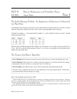 Lecture notes #4: Stable Marriage
