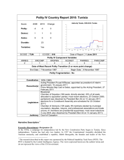 Polity IV Country Report 2010: Tunisia